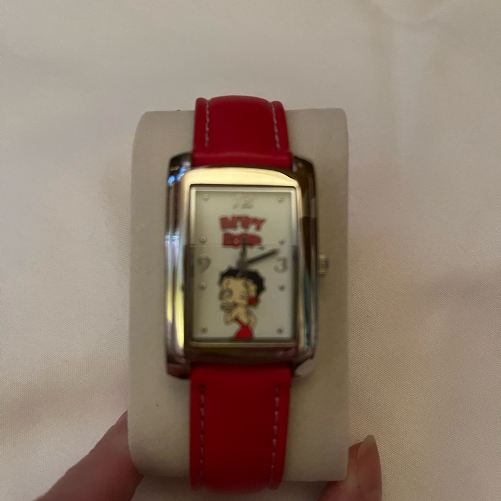 Betty Boop watch with red band excellent condition no scratches